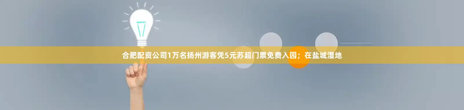 合肥配资公司1万名扬州游客凭5元苏超门票免费入园；在盐城湿地